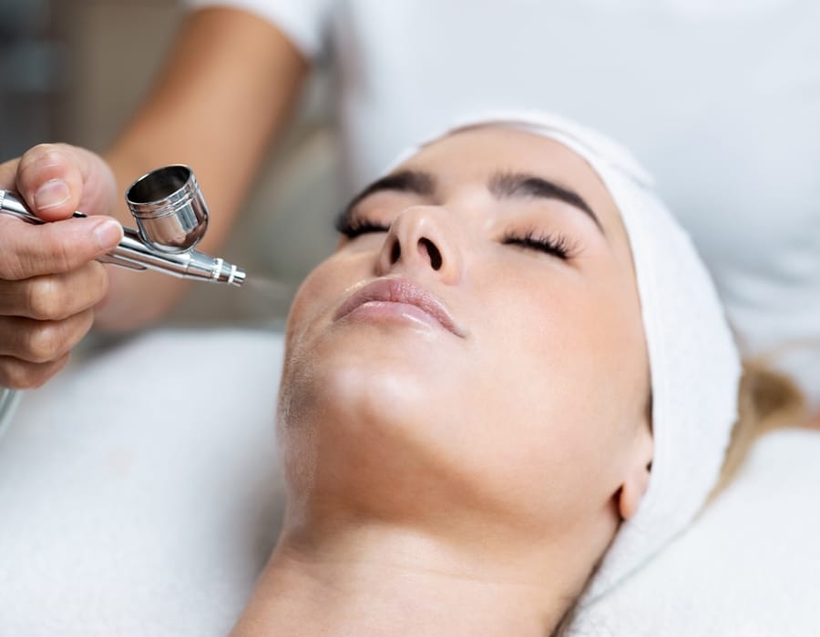 Oxygen infusion facial enhancement at Eden Organics Salon & Spa